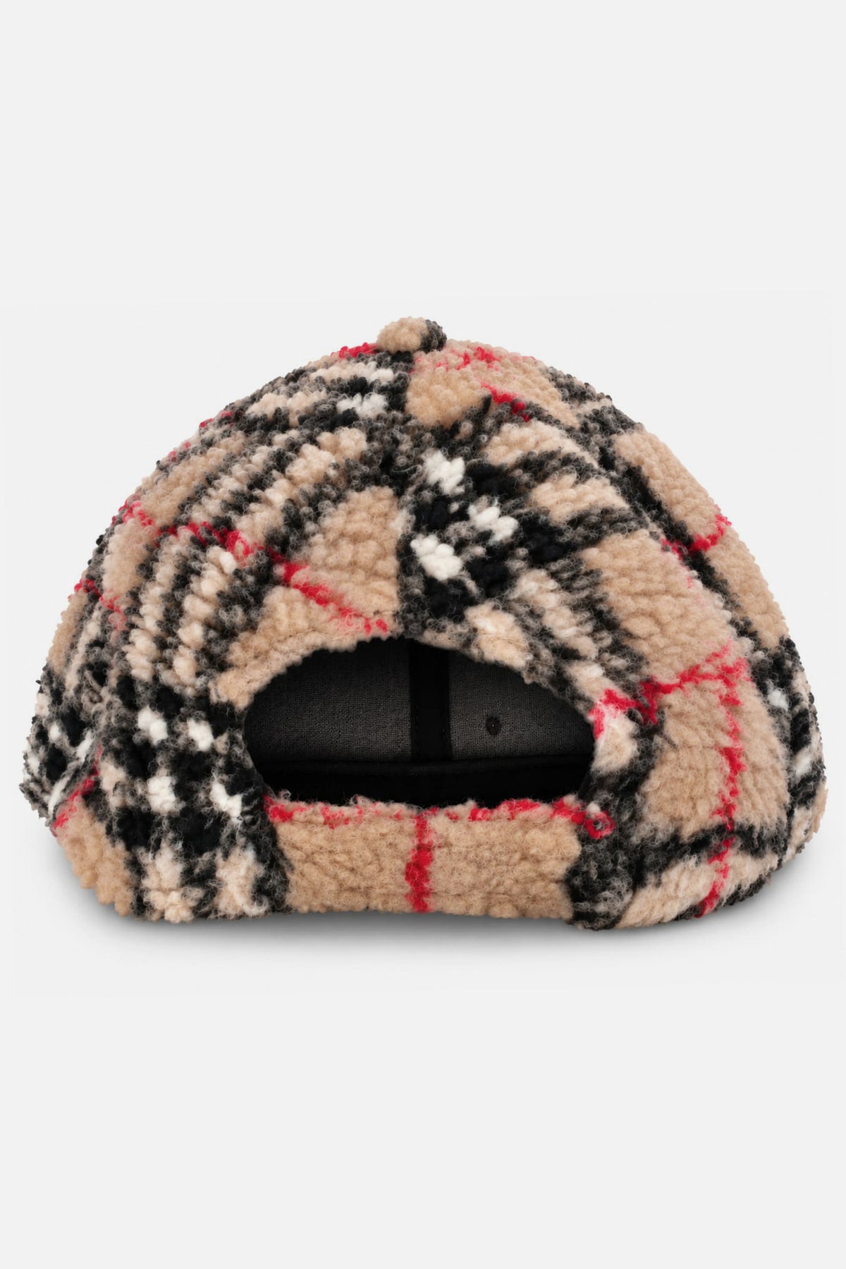 Teddy-Scratchback Cap - Beige + Black