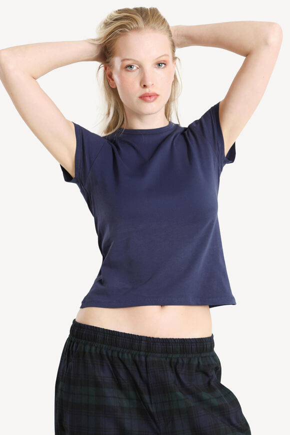 Crop T-shirt - Navy blue