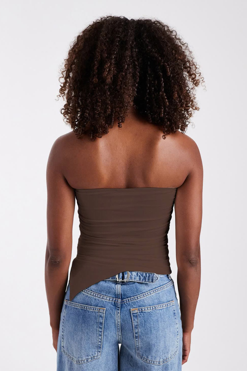 TSMADISON Asymmetrisches Bandeau-Top - Chocolate Brown