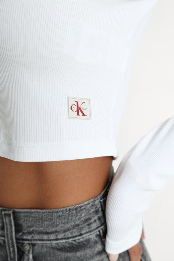 Cardigan à côtes - Blanc brillant