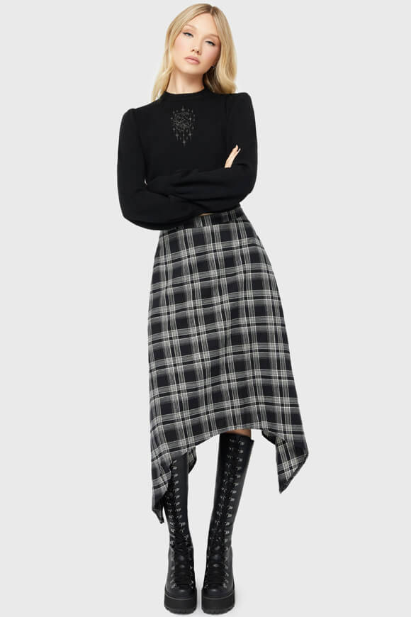 Lunar Thorn - Maglia a maglia con taglio a goccia - Nero