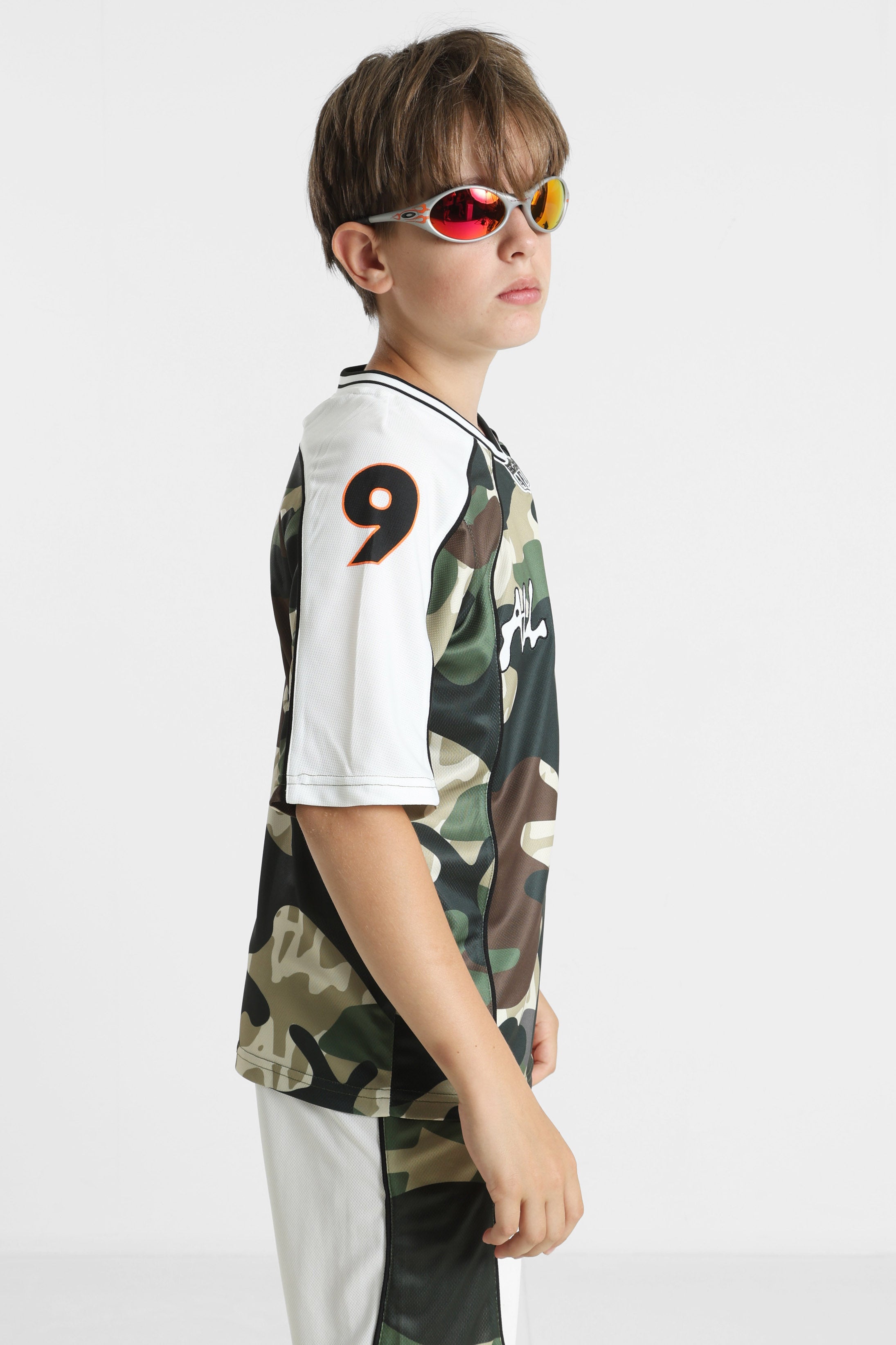 Mesh T-Shirt - Grün Camouflage + Weiss