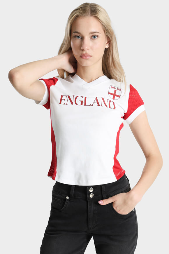 Maglietta con crop - Bianco + Rosso