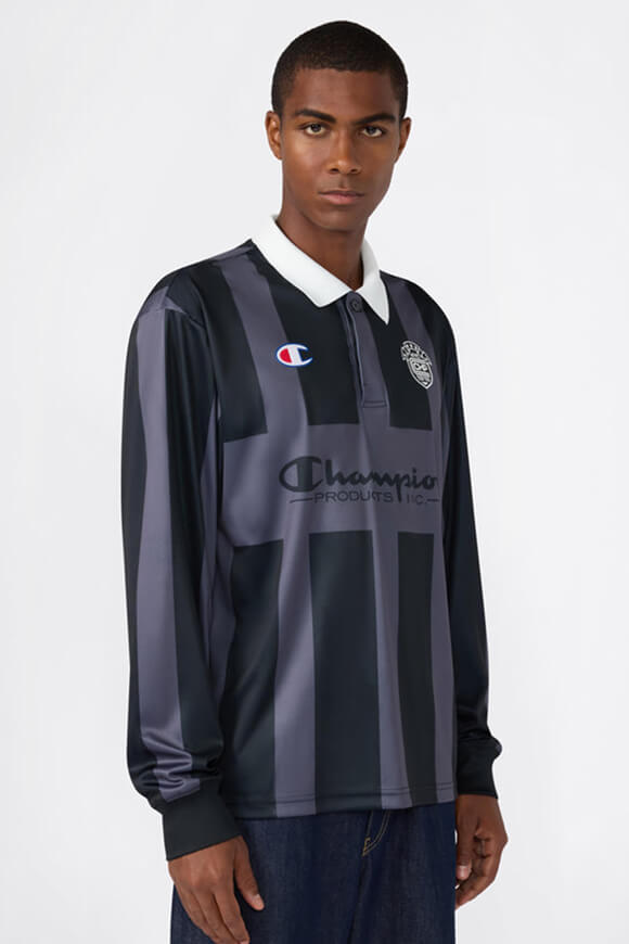 Loose long-sleeve shirt - Black + Anthracite