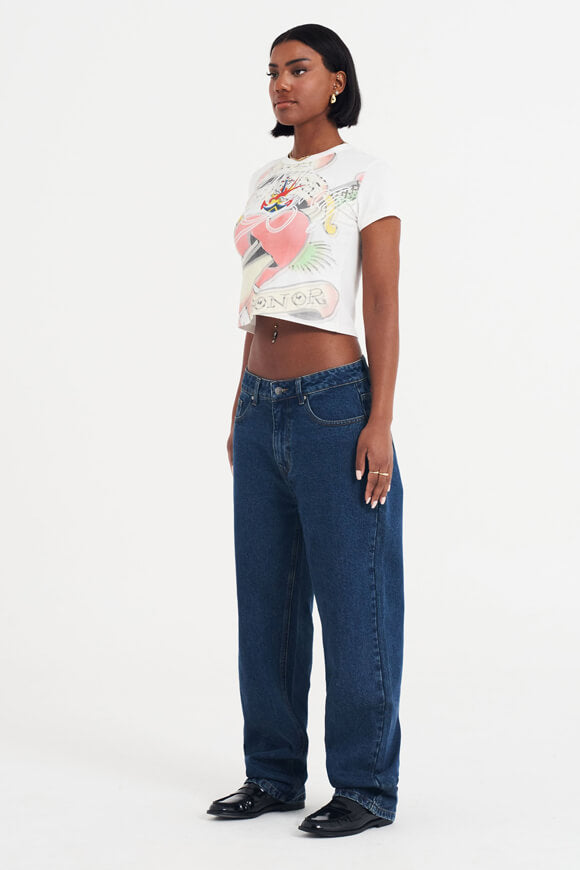 Maglietta Lucky Anchor Baby Crop - Bianco sporco