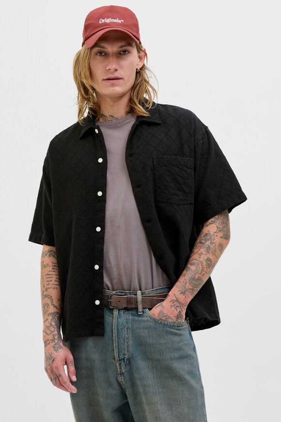 JORTAVIRA Structured oversize shirt - Black