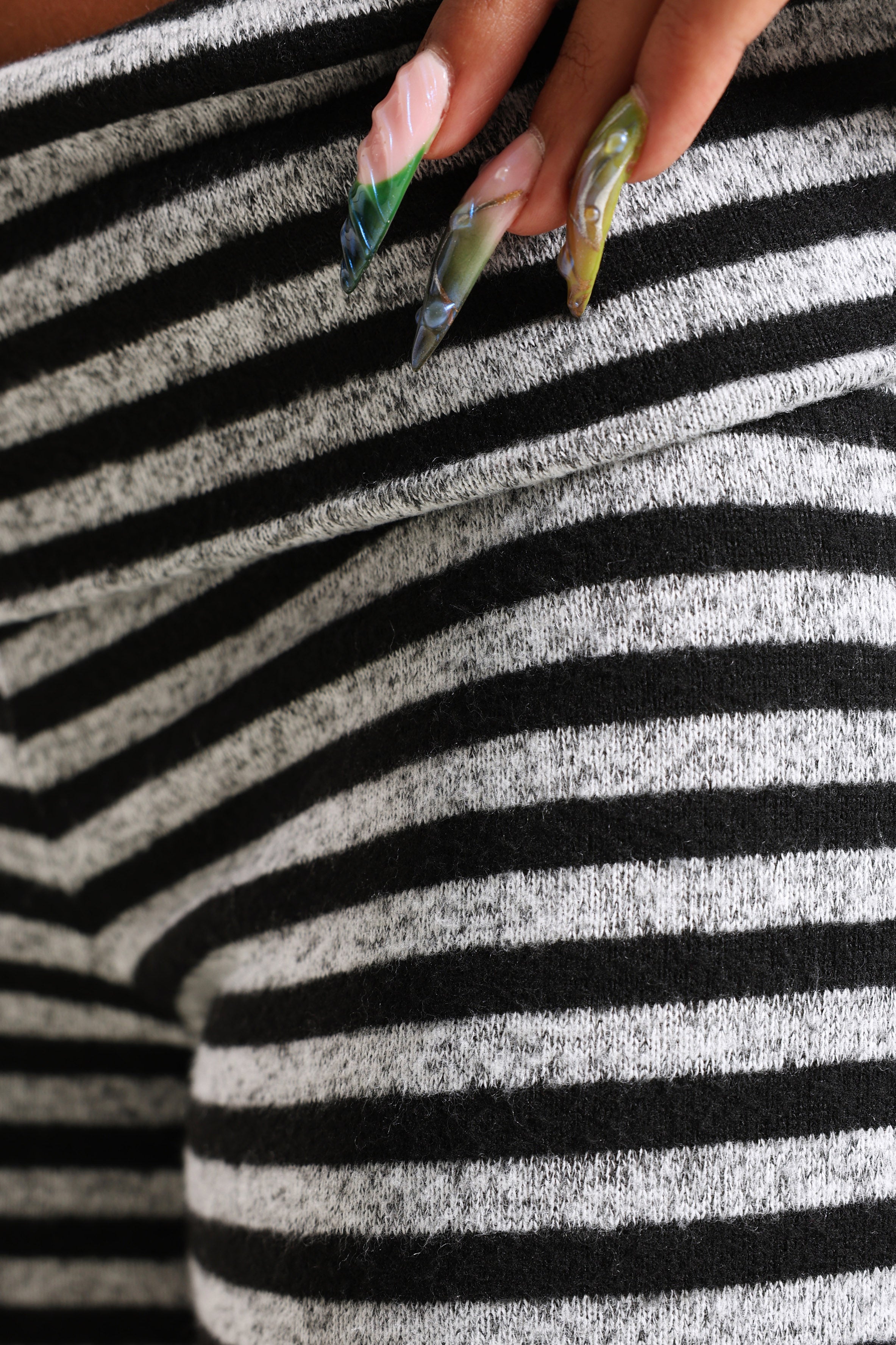 Strickhose - Schwarz + Grau meliert