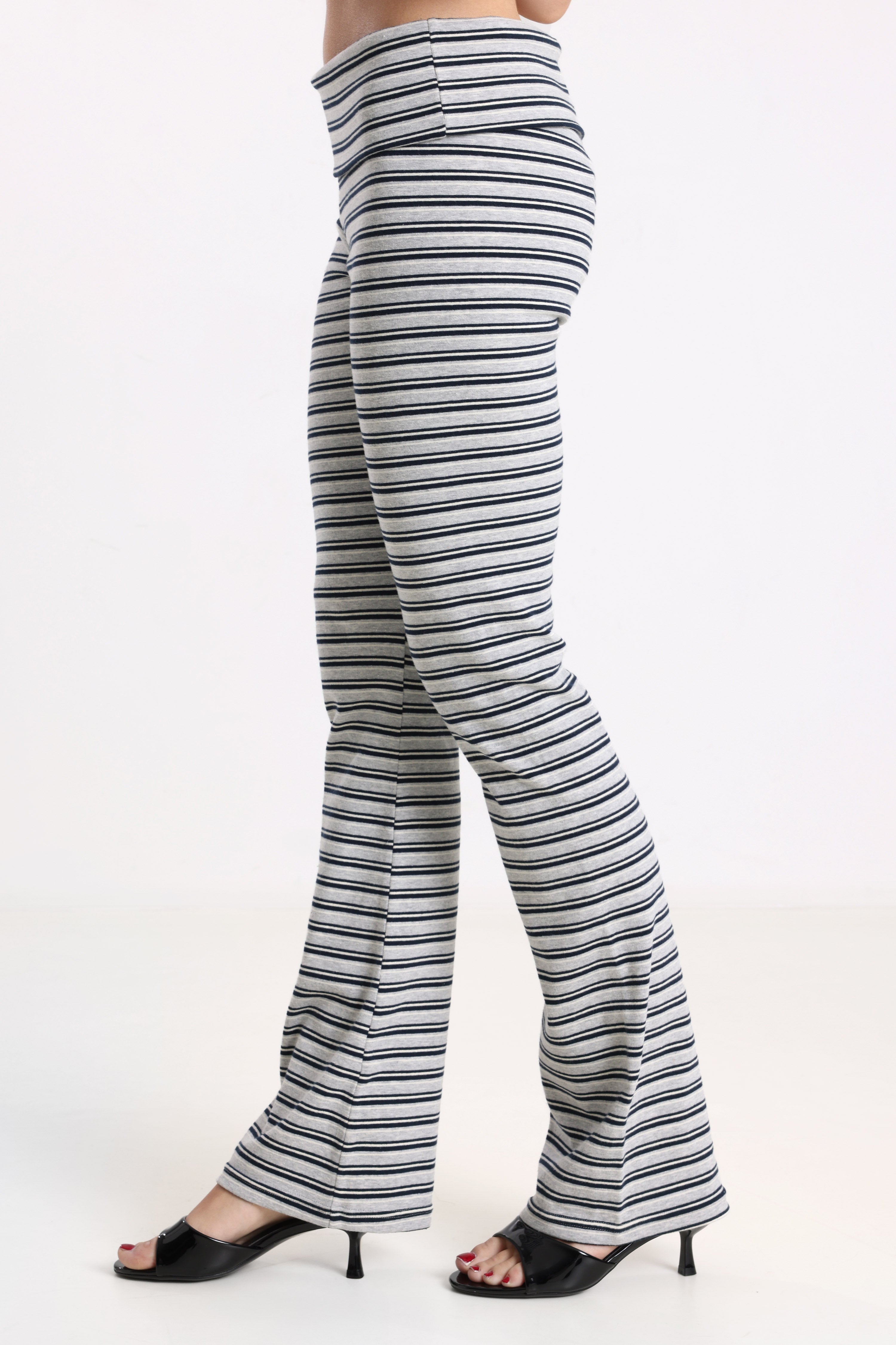 Leggings - Grau meliert + Marineblau + Weiss