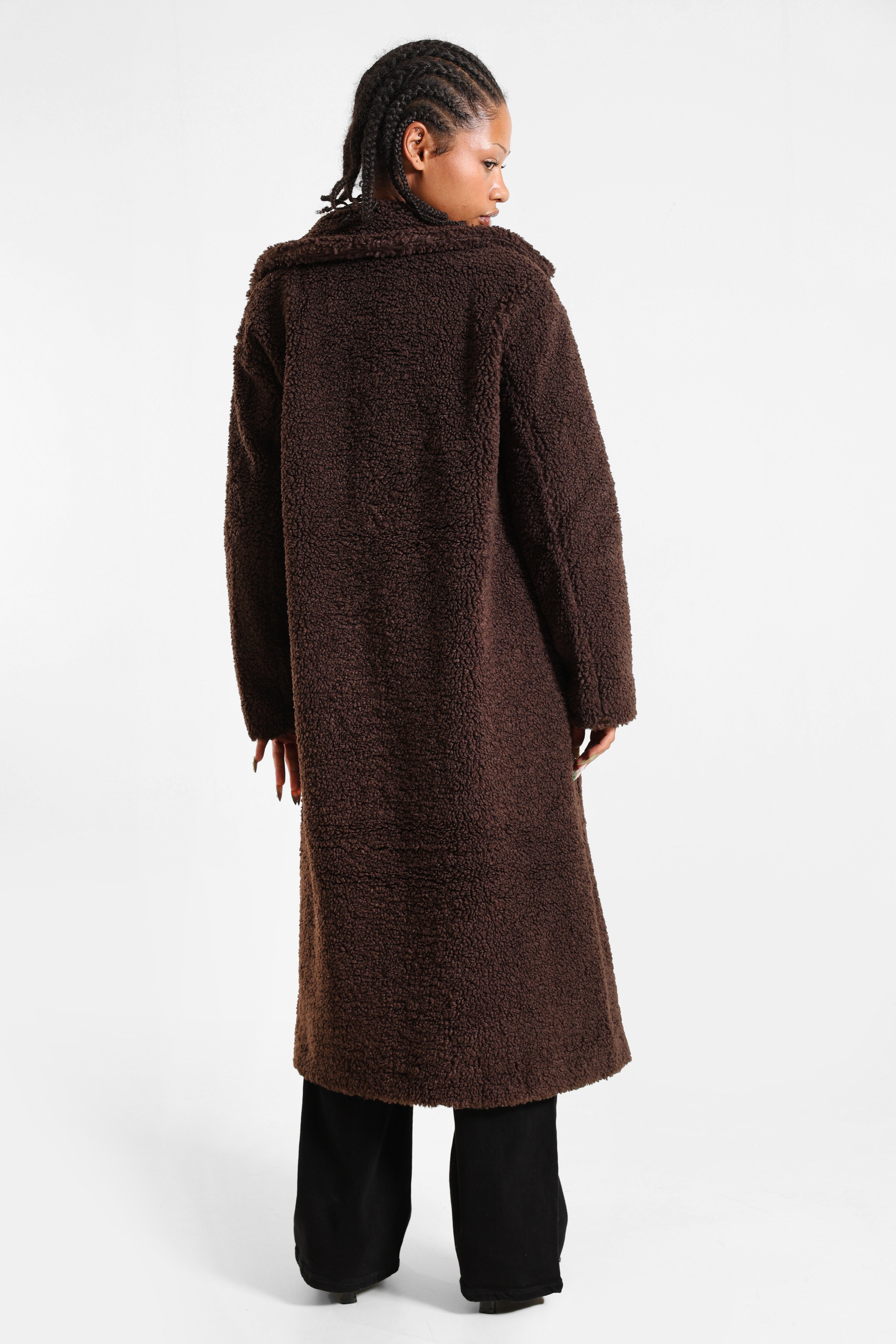 Cappotto in pelliccia sintetica - Chocolate
