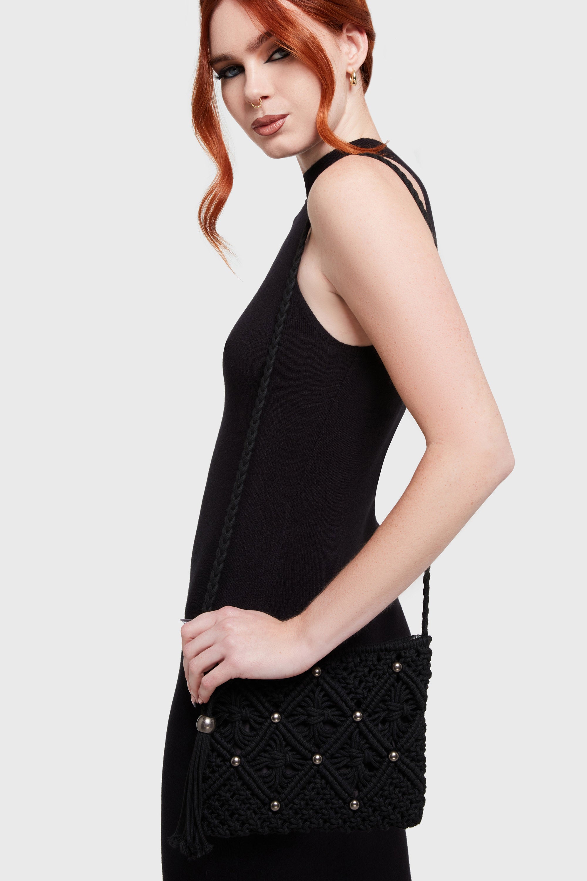 Ghostly Waters sac à bandoulière en crochet - Black