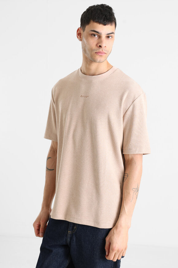 Strukturiertes T-Shirt - Beige