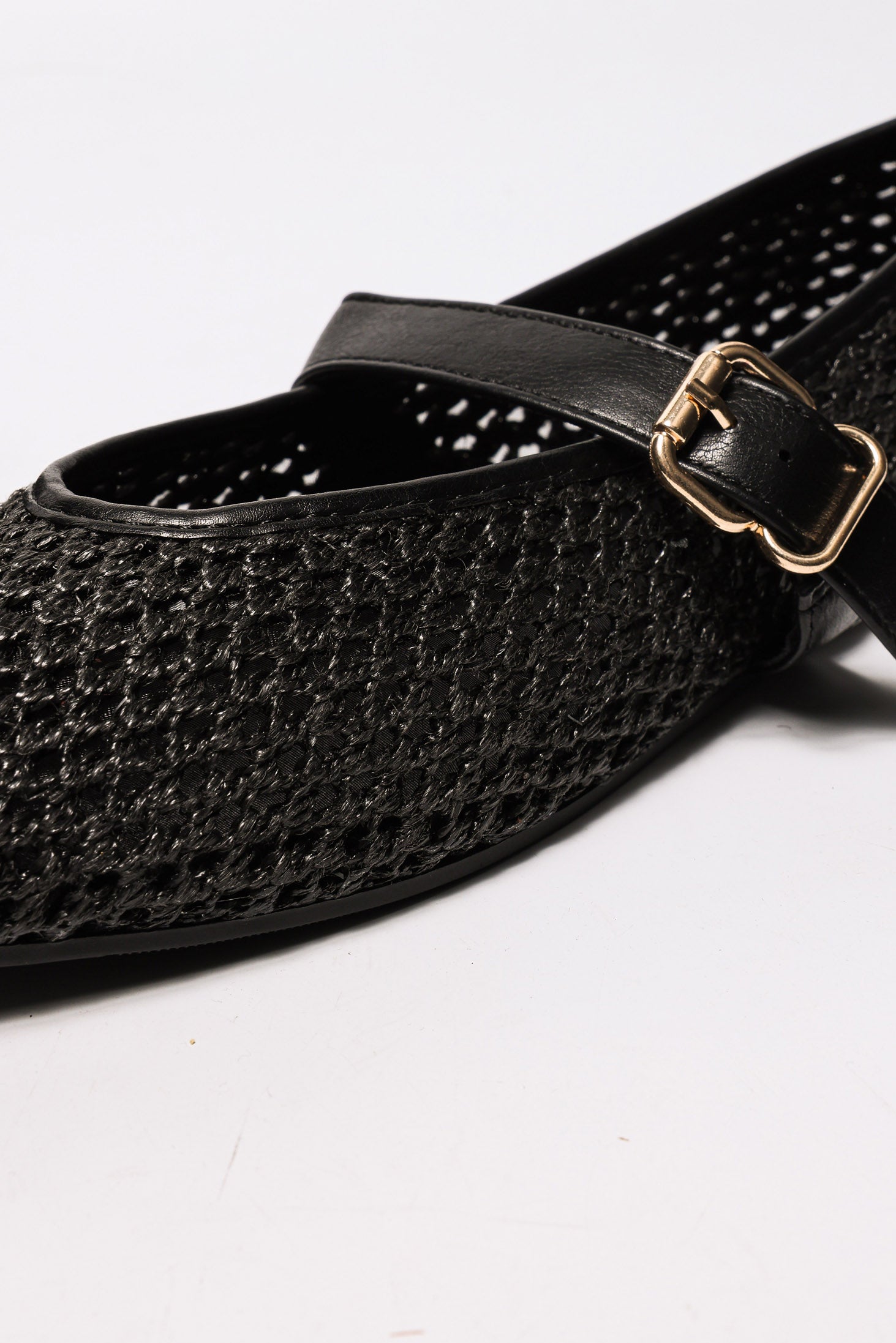 Geflochtene Mesh-Ballerinas - Black