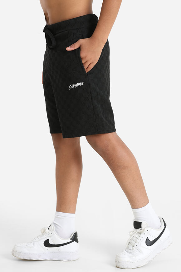 Strukturierte Stoffshorts - Schwarz