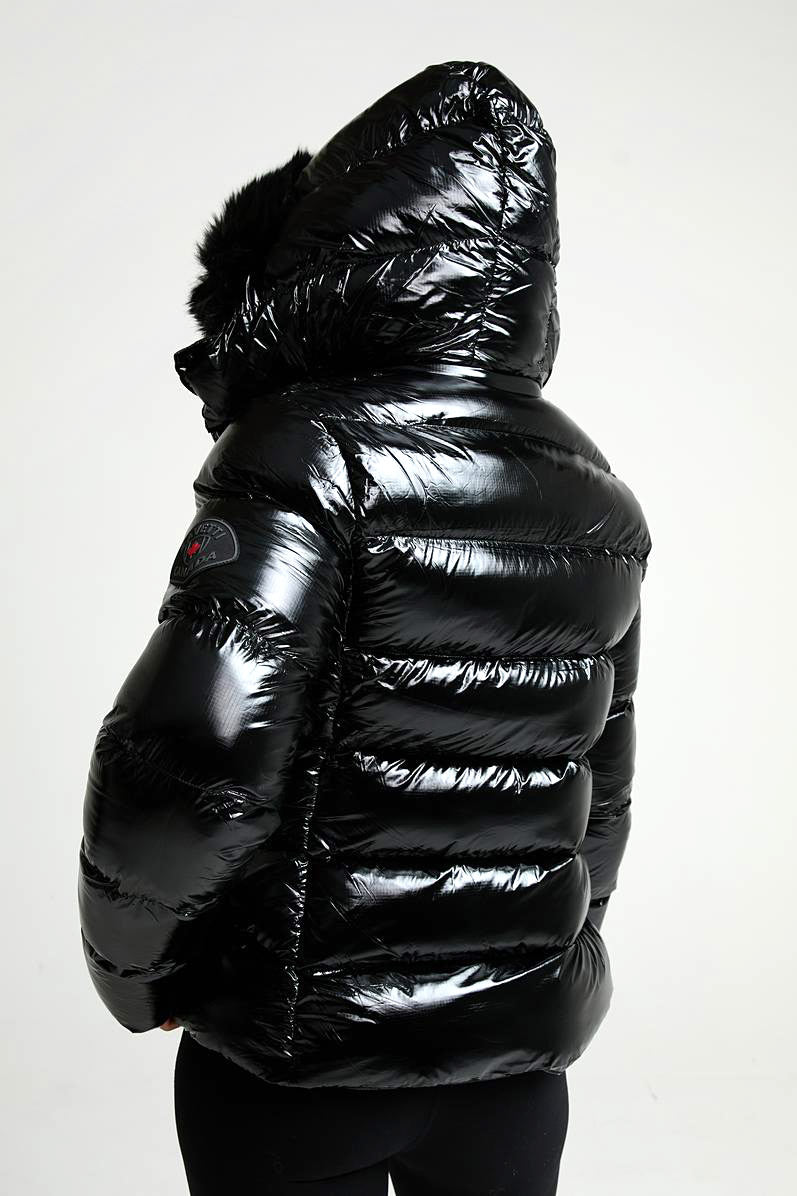 Virnaro Pufferjacke in Glanz-Optik - Black