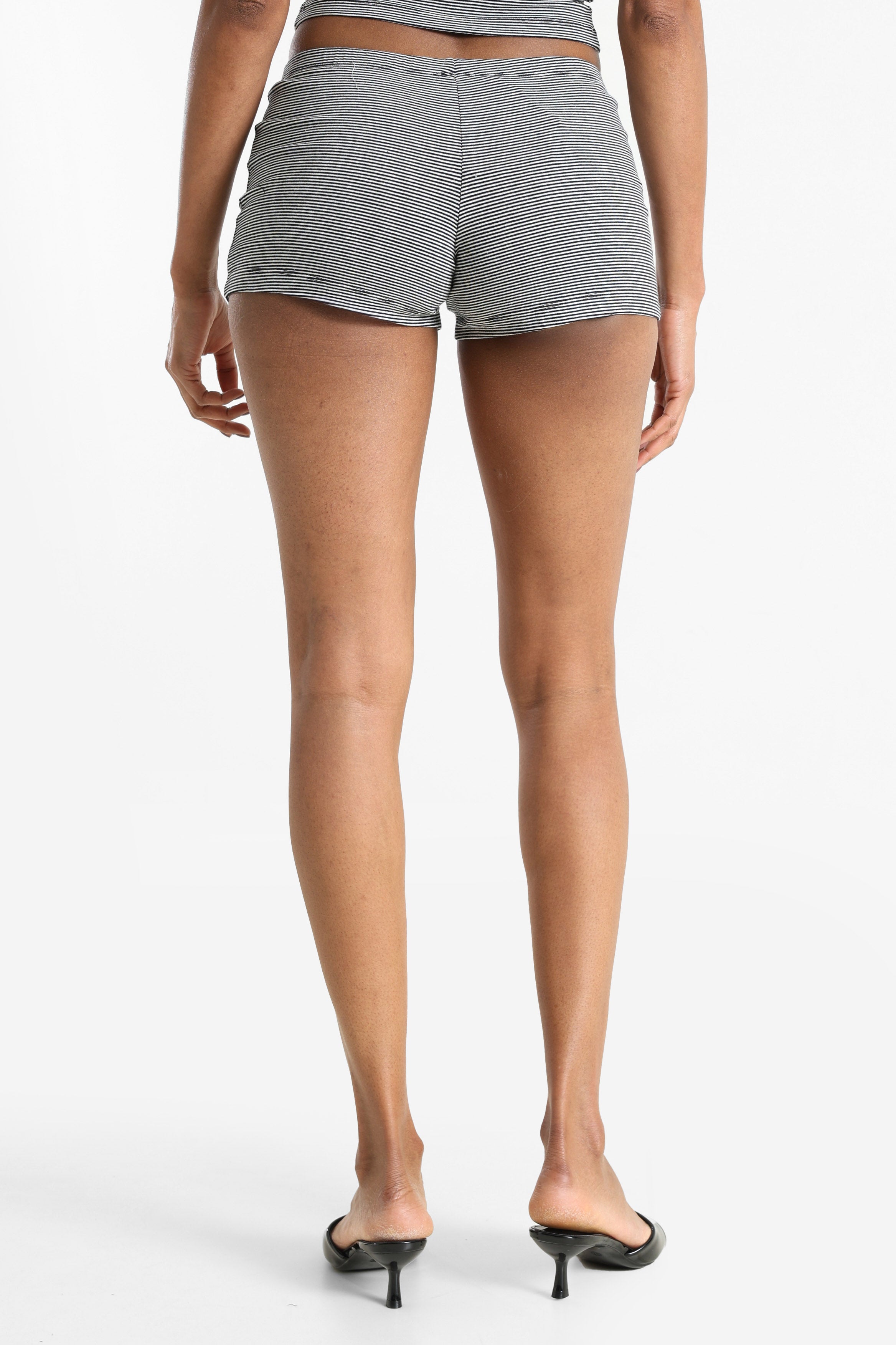 Short en tissu - Noir + Ecru