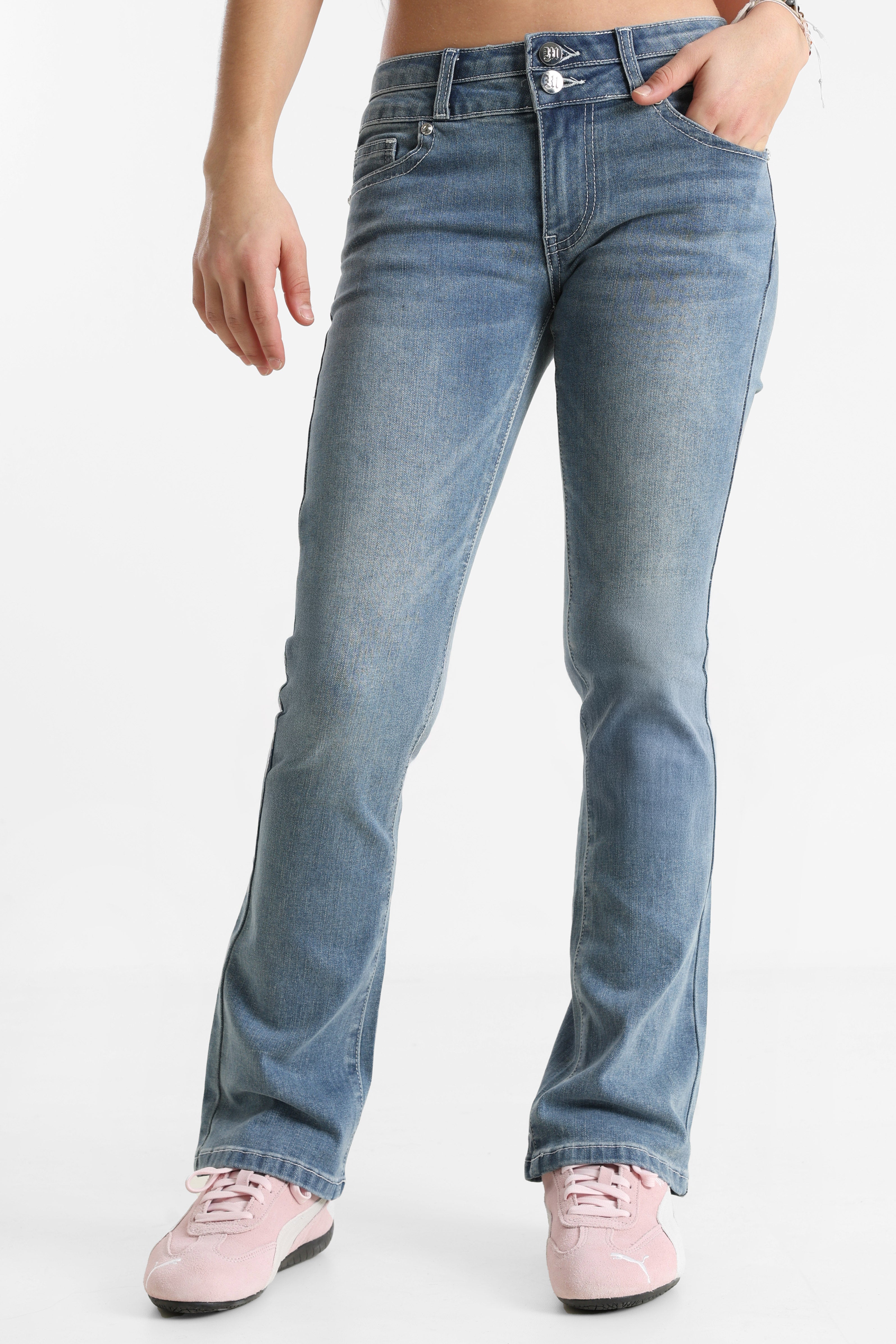 Bootcut Jeans - Blau