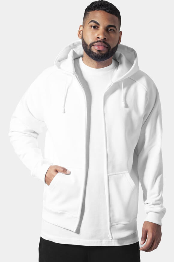 Oversize Kapuzensweatjacke - White