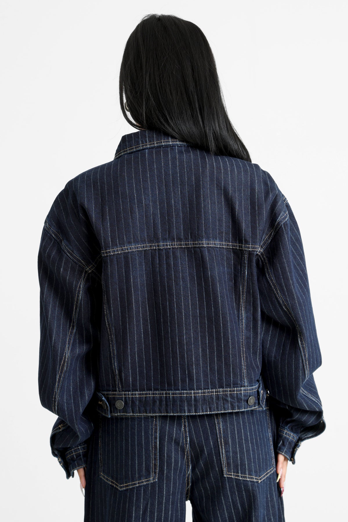 Giacca corta in denim - Indigo Blue
