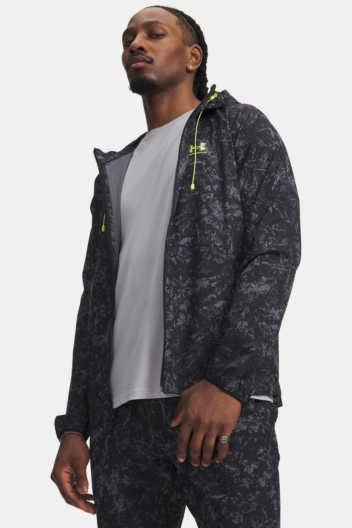 Windbreaker jacket - Black + Grey