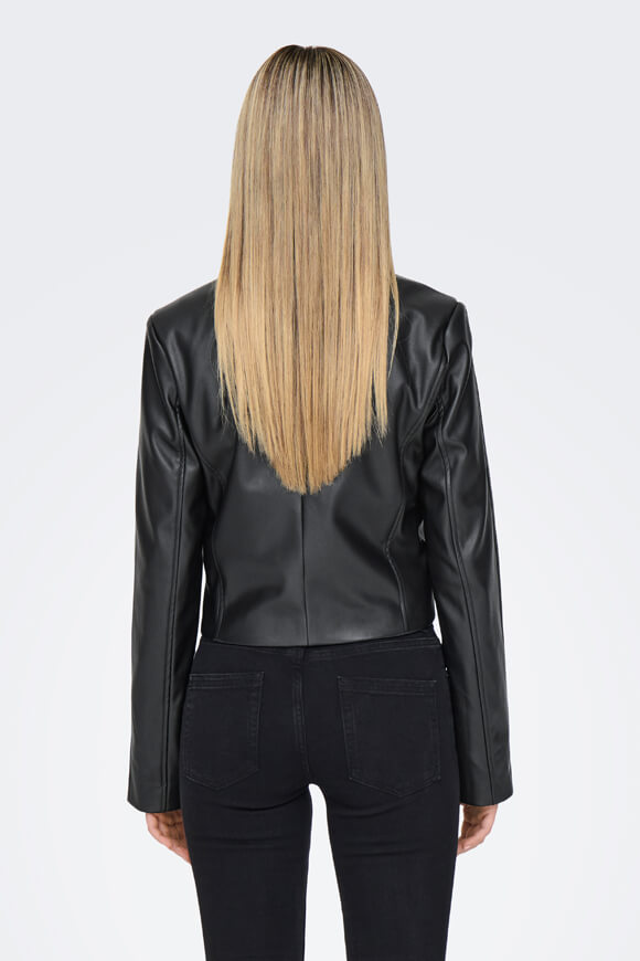 Veste en similicuir Crop - Black