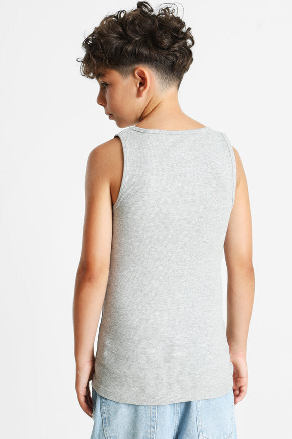 Geripptes Tanktop - Grau meliert