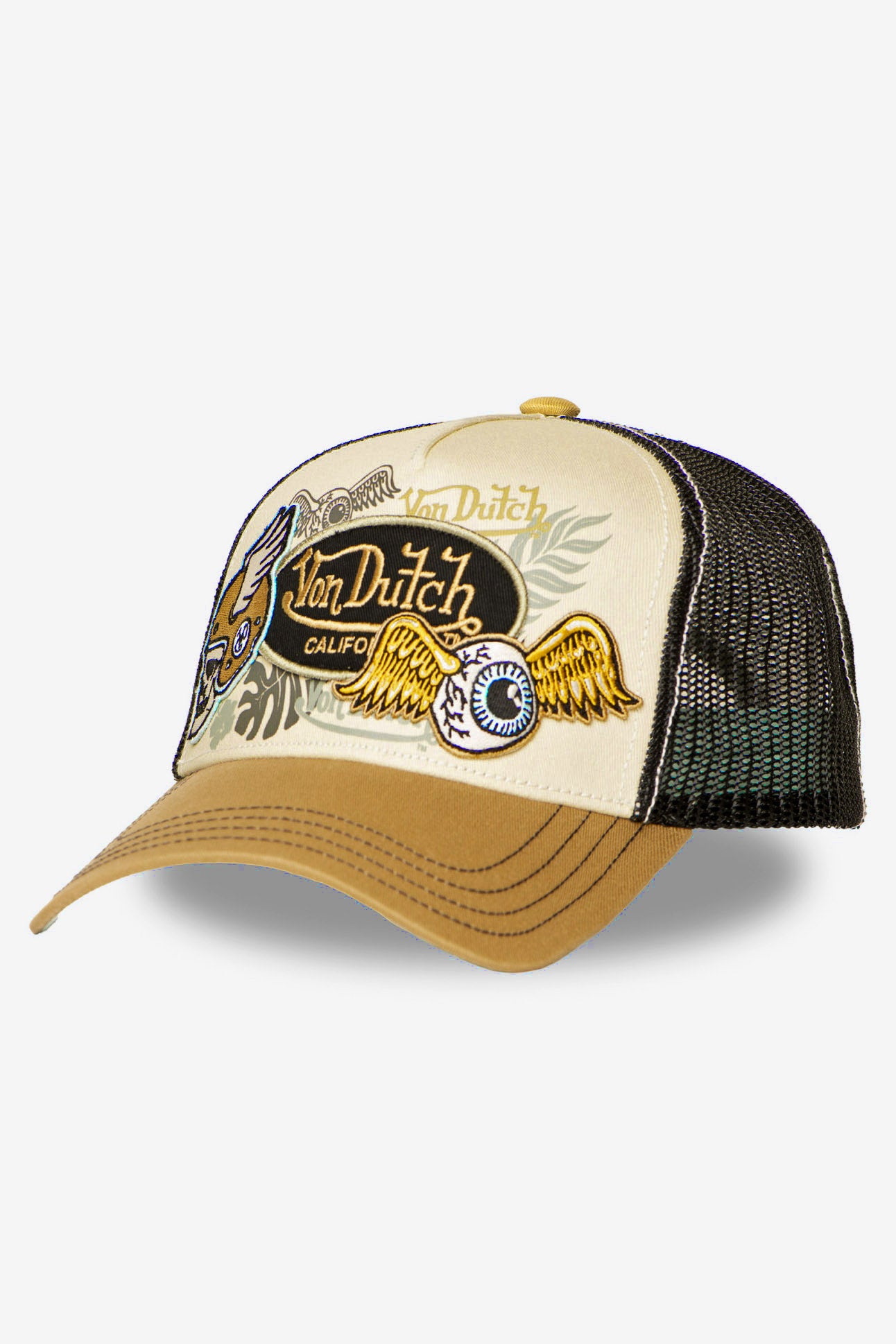 Trucker Cap / Snapback - Beige + Black