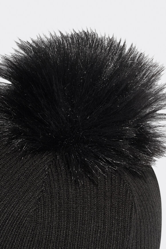 Pom-Beanie - Schwarz