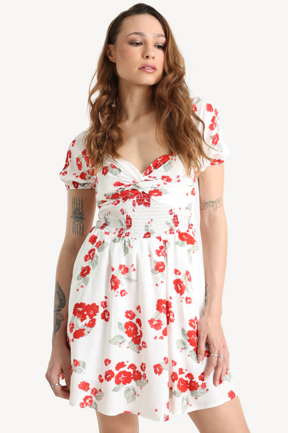 Mini abito con pantaloncini interni - Ecru