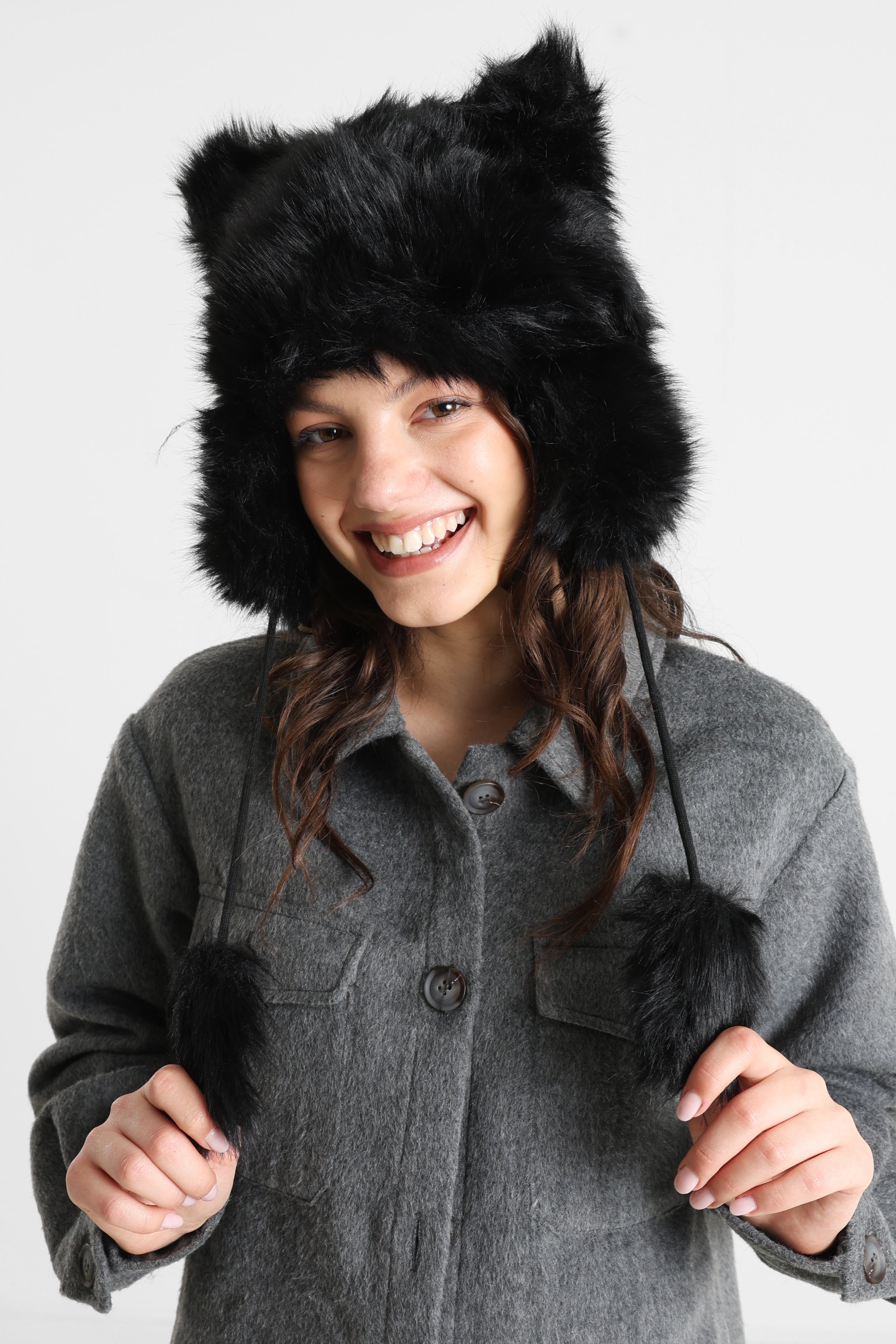 Chapka en fourrure synthétique - Black