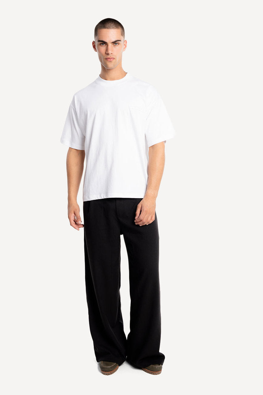 Pleated Stoffhose - Black