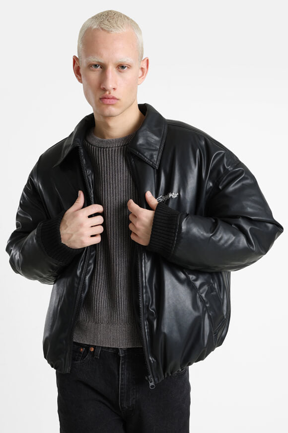 Veste en similicuir Bomber - Noir