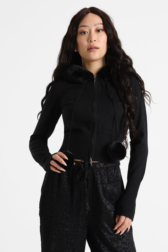 Crop cardigan - black