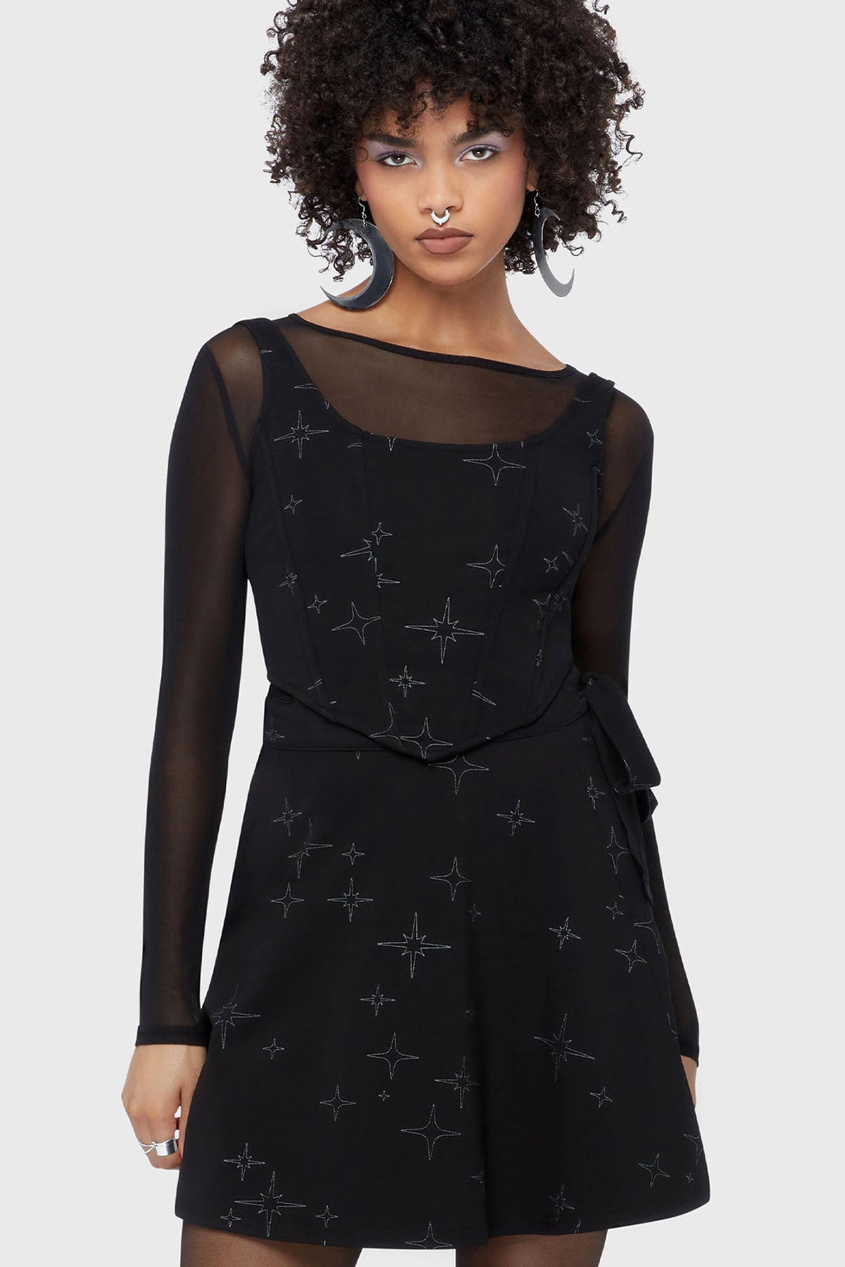 Ethereal Night Corsage-Top - Black