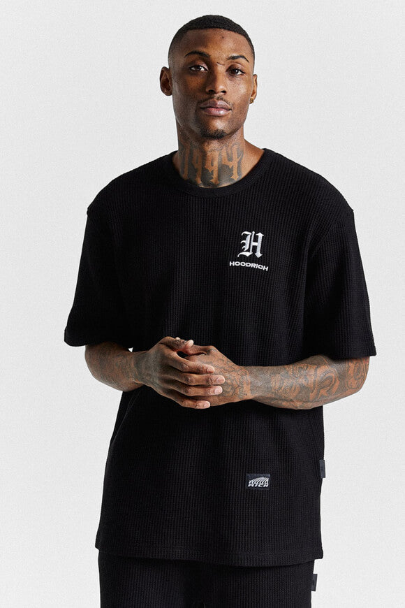 T-Shirt en tissu gaufré - Black + White