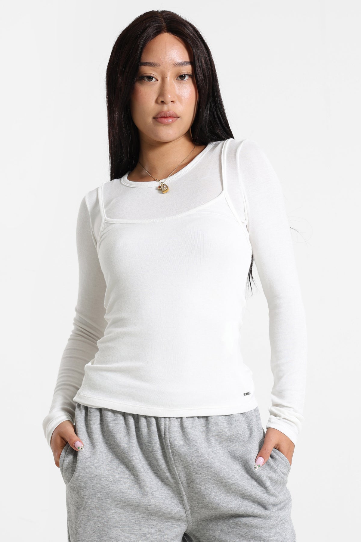 Langarmshirt - Offwhite