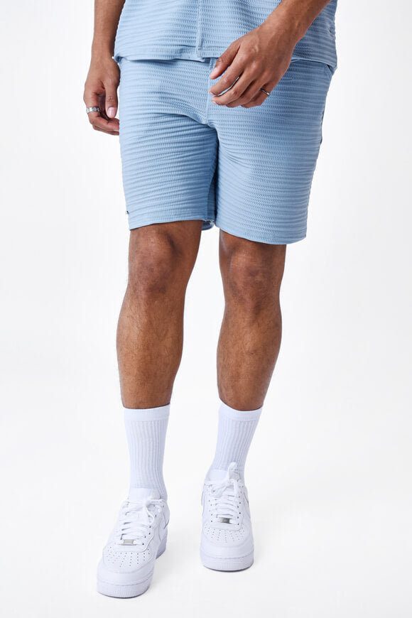 Structured fabric shorts - Blue