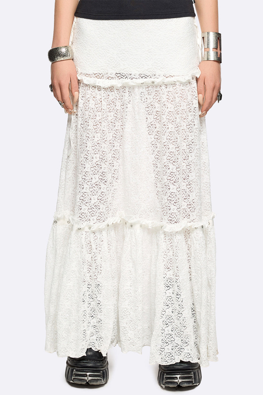 Alice - Maxi gonna in pizzo - Offwhite
