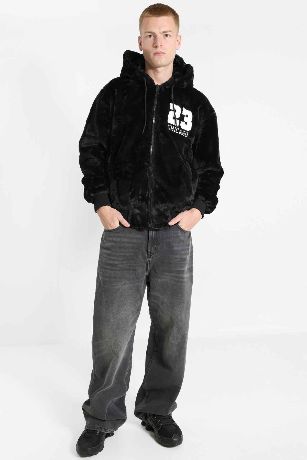 Kunstpelzjacke - Black