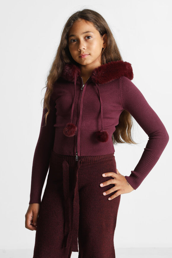 Crop cardigan - Bordeaux