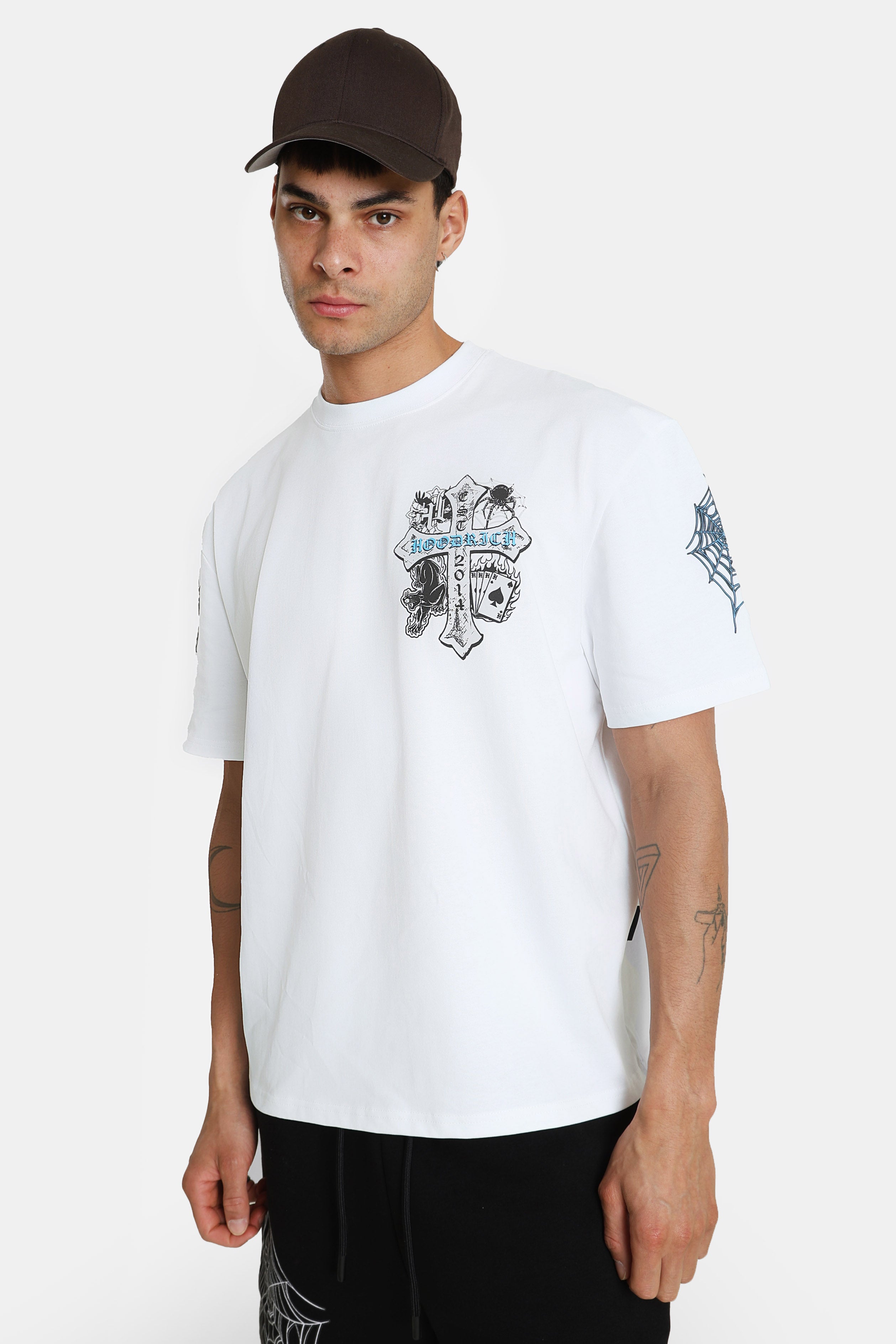 Cross t-shirt ample - White