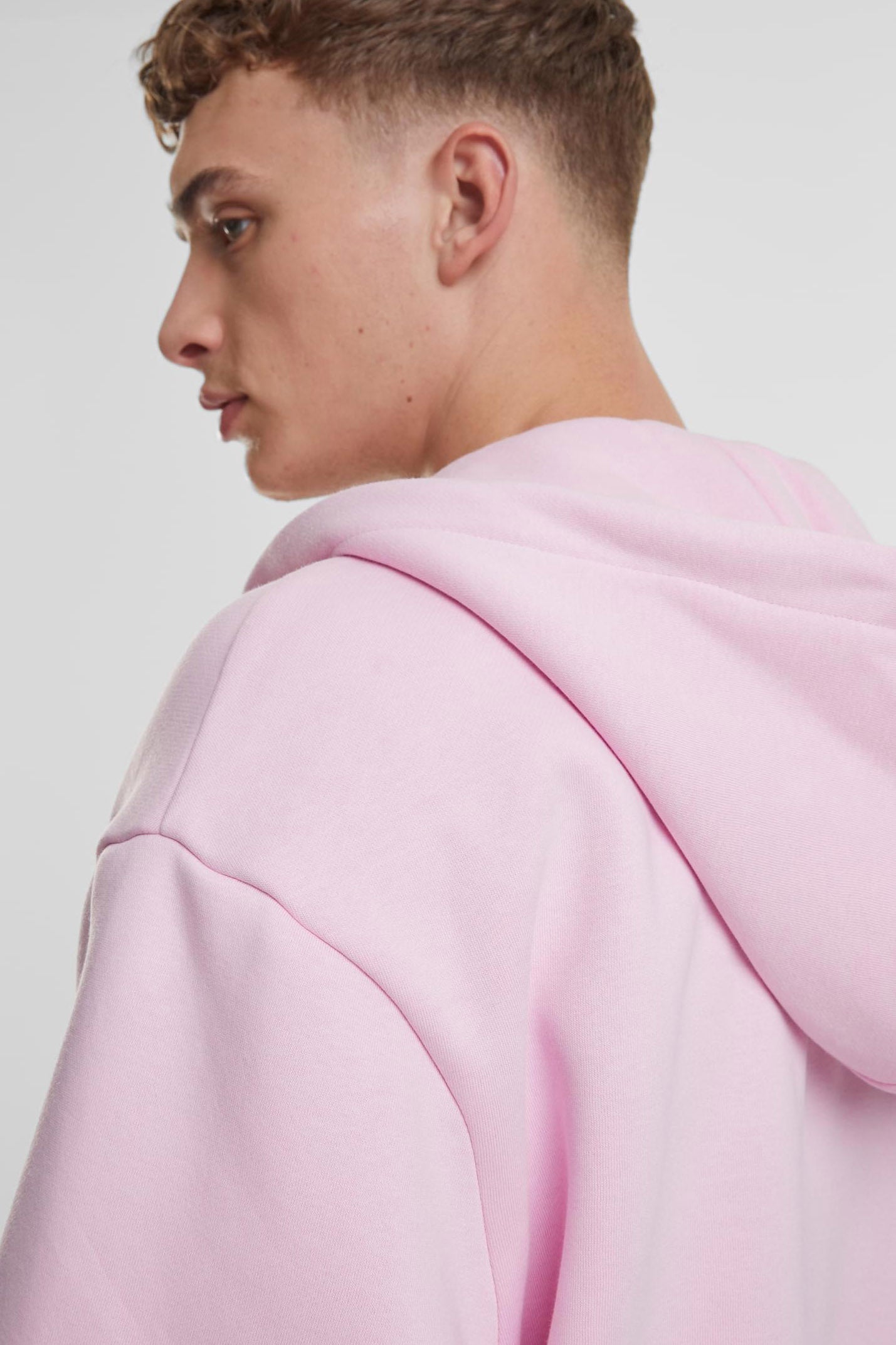 Fluffy sweat zippé à capuchon - Soft Pink