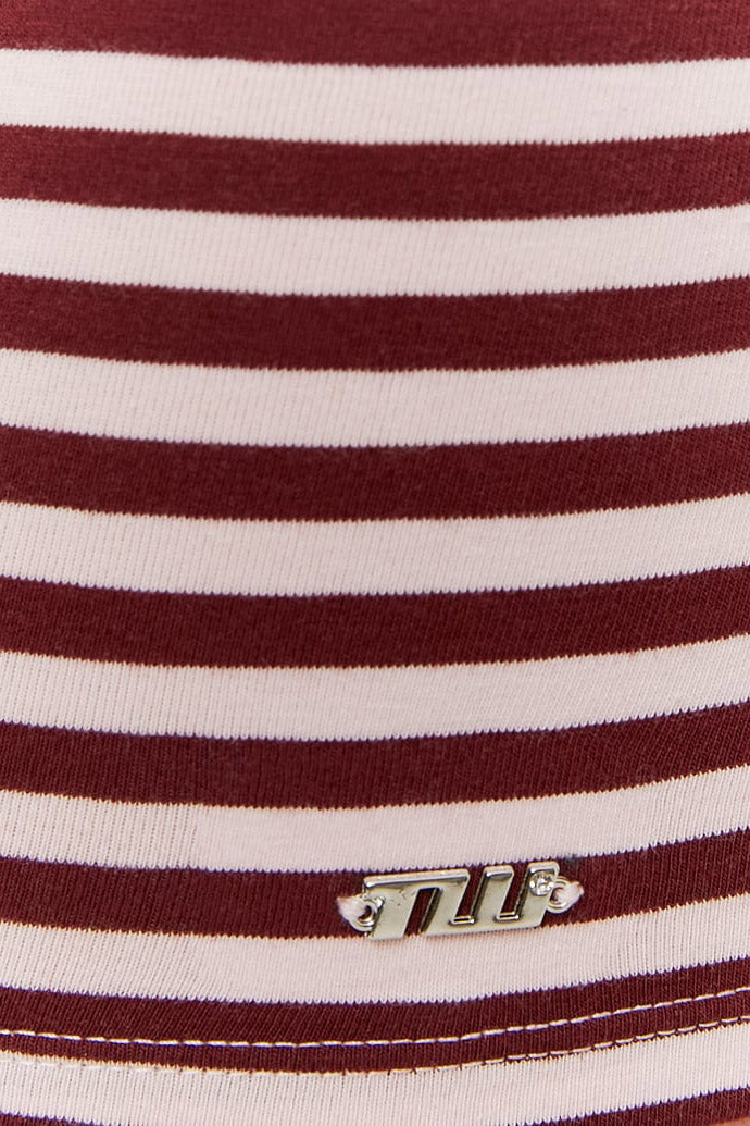 Fabric shorts - Bordeaux + Light Pink