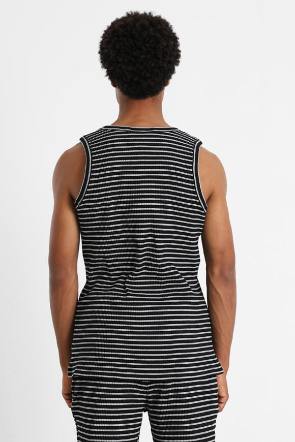Geripptes Tanktop - Schwarz + Weiss