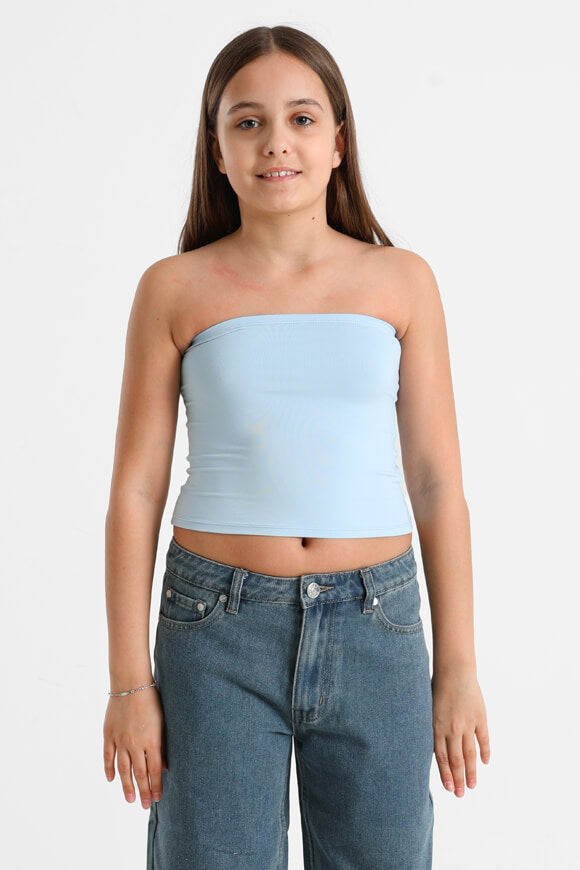 Bandeau crop top - light blue
