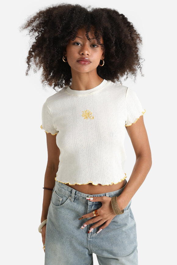 Pointelle t-shirt court - Egret