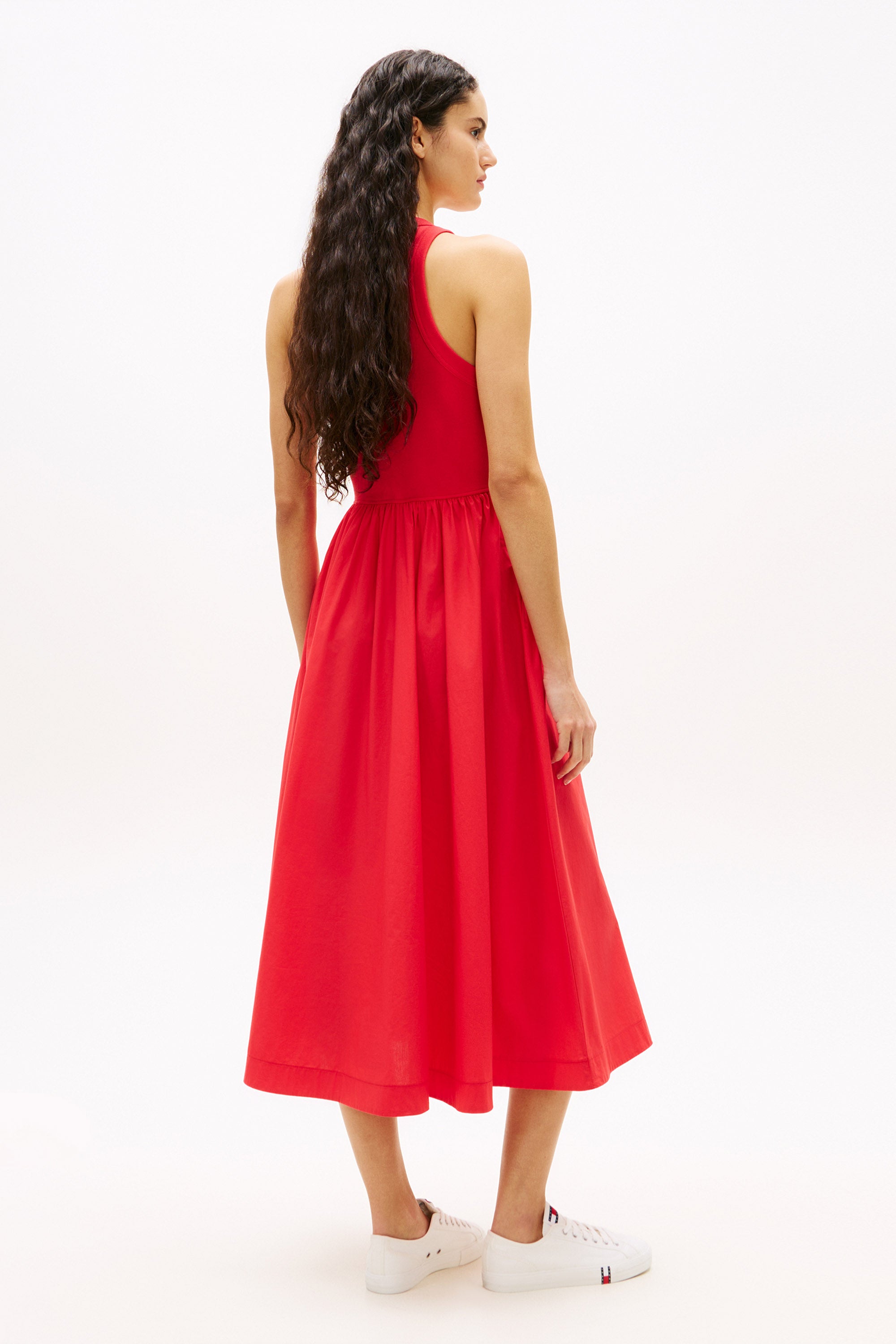 Popeline-Maxikleid - Red Alert