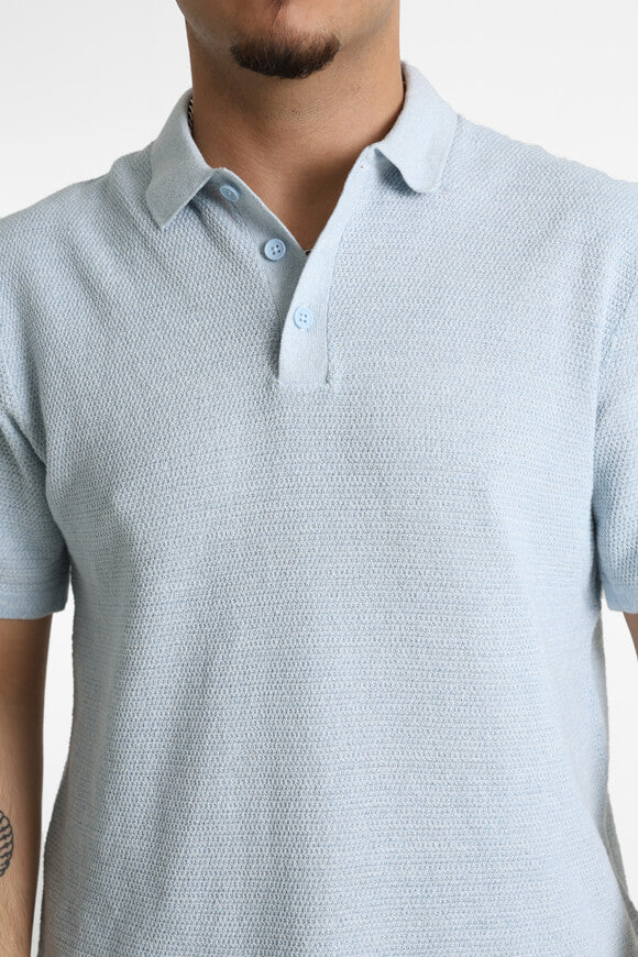 JJEGEORGE polo en tricot - Chambray Blue