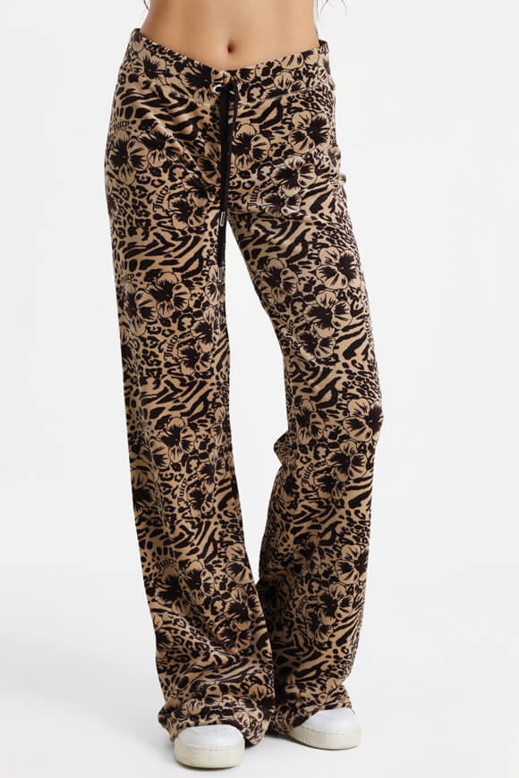 Lisa Samt Flare-Hose - Botanical Brown