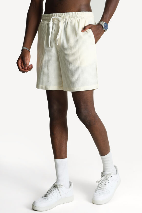Pantaloncini in tessuto a nido d'ape - Antique White