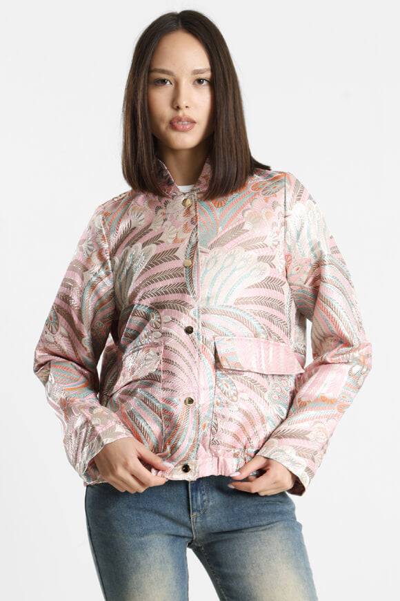 Lightweight bomber jacket - pink + multicolor